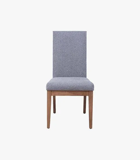 Silla Siena De Madera Nogal Natural De Tela Color Gris