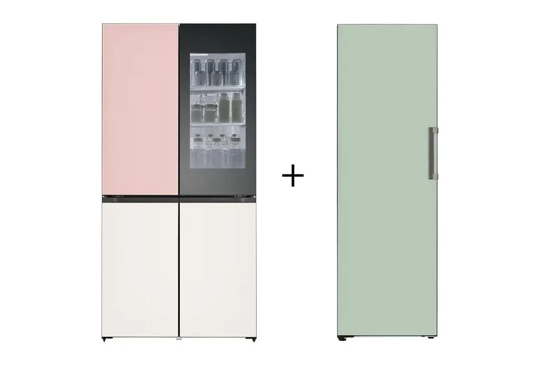 Refrigerador LG InstaView™ Color Rosa Inteligente 22 piés cúbicos |LINEAR INVERTER + LG Congelador Color Menta