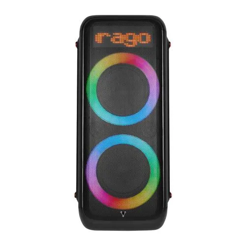 Bafle Vorago Ksp-700 Karaoke Doble Bocina 8" Super Bass Ipx4 Control Remoto Mic Tws Madera 3.5Mm Usb