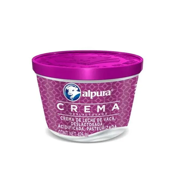 Crema ácida Alpura deslactosada de 426 ml