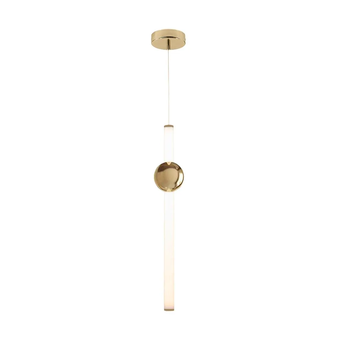 Lampara colgante led moderna minimalista de metal y cristal de 1 luz con cable de 3m