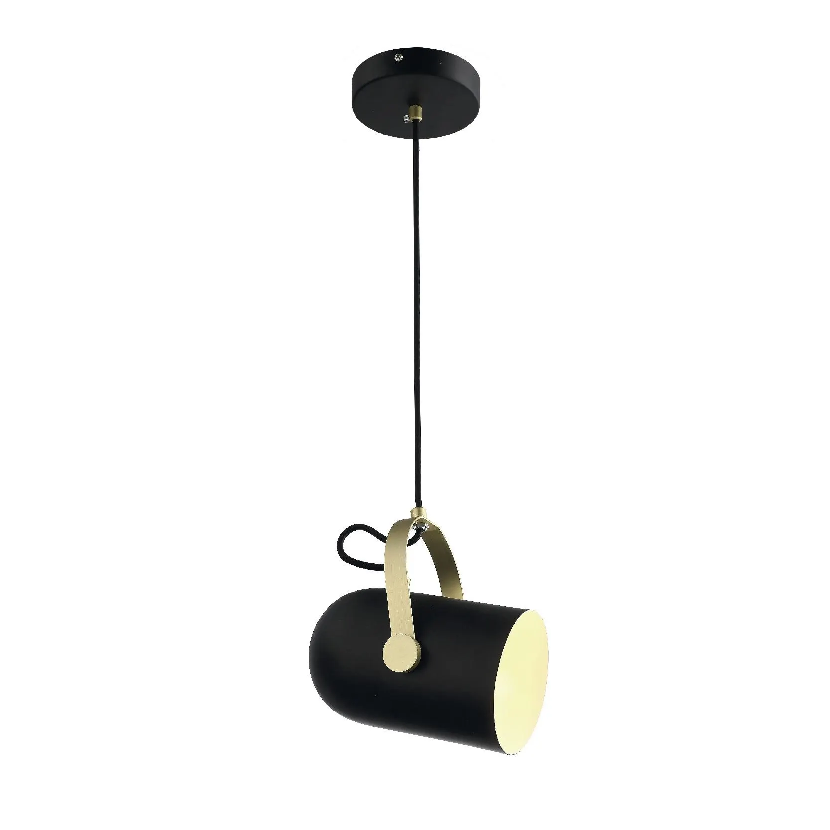 Lámpara colgante de metal base E26 en acabado negro con cable de 3m