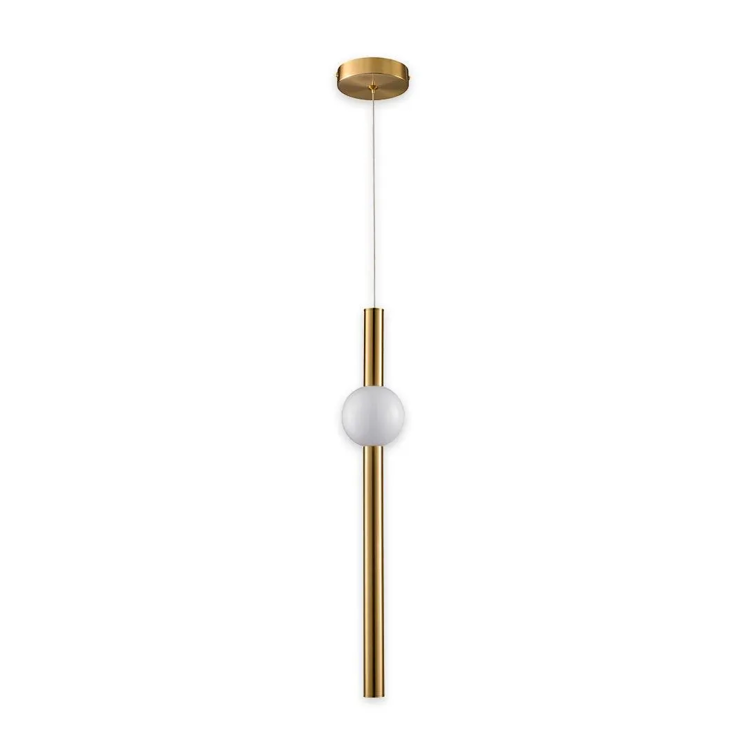 Lampara colgante led moderna minimalista de metal y cristal de 1 luz con cable de 3m