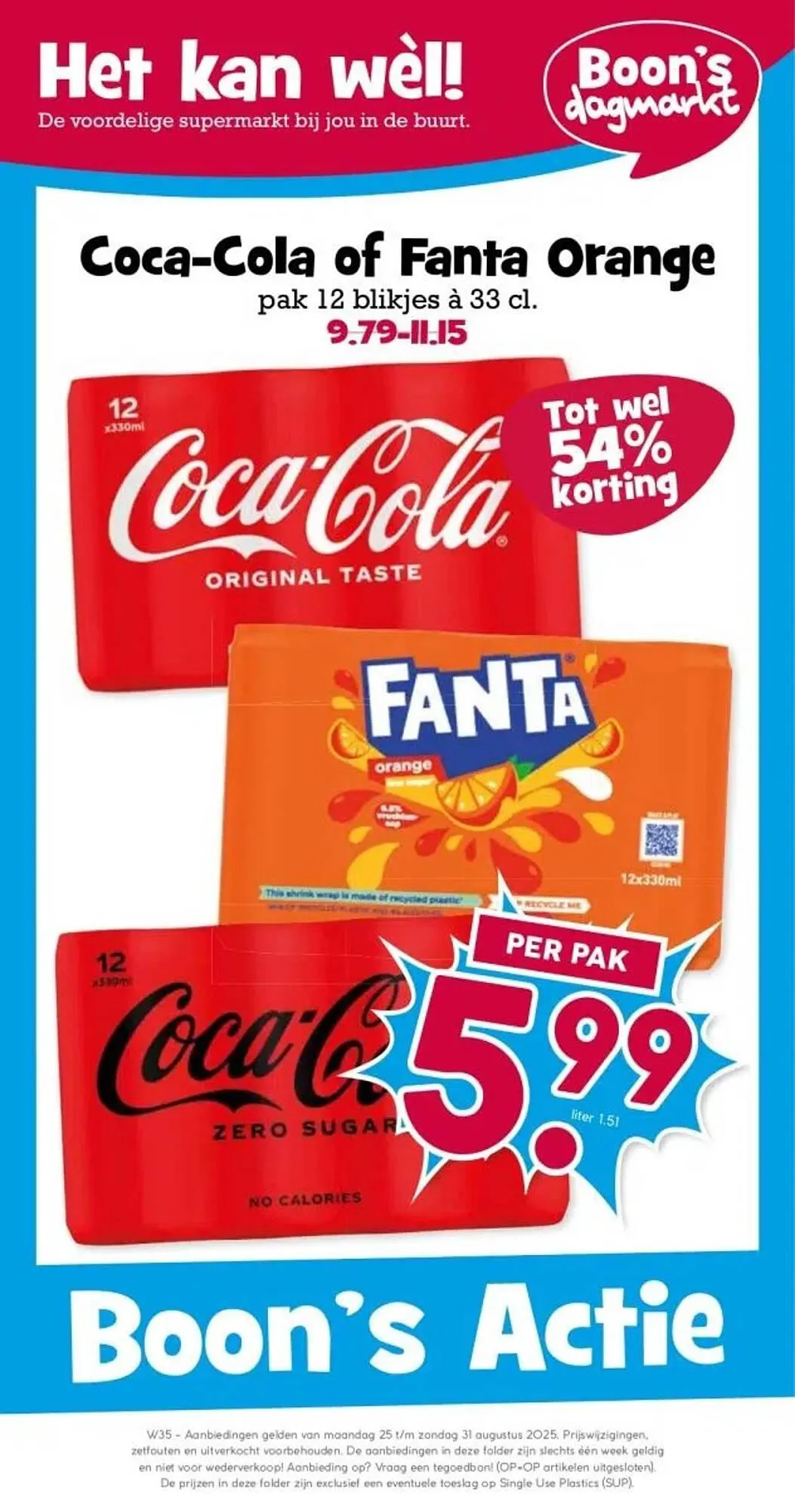 Boon`s Markt folder van 25 augustus tot 31 augustus 2025 - Folder pagina 1