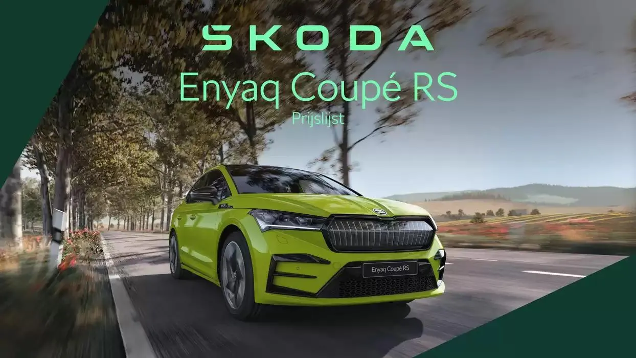 Škoda Enyaq Coupé RS prijslijst per 1 oktober 2024 van 22 oktober tot 22 oktober 2025 - Folder pagina 1