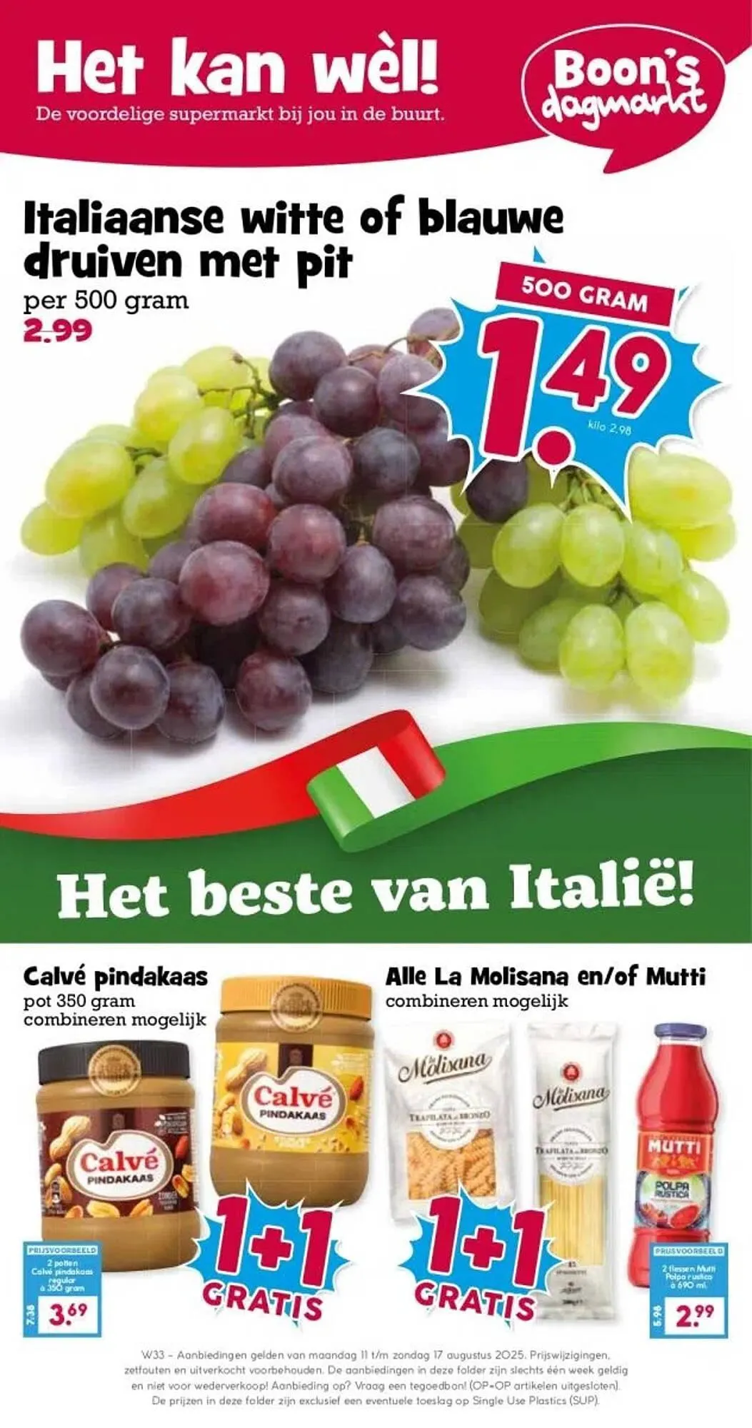 Boon`s Markt folder van 11 augustus tot 17 augustus 2025 - Folder pagina 1