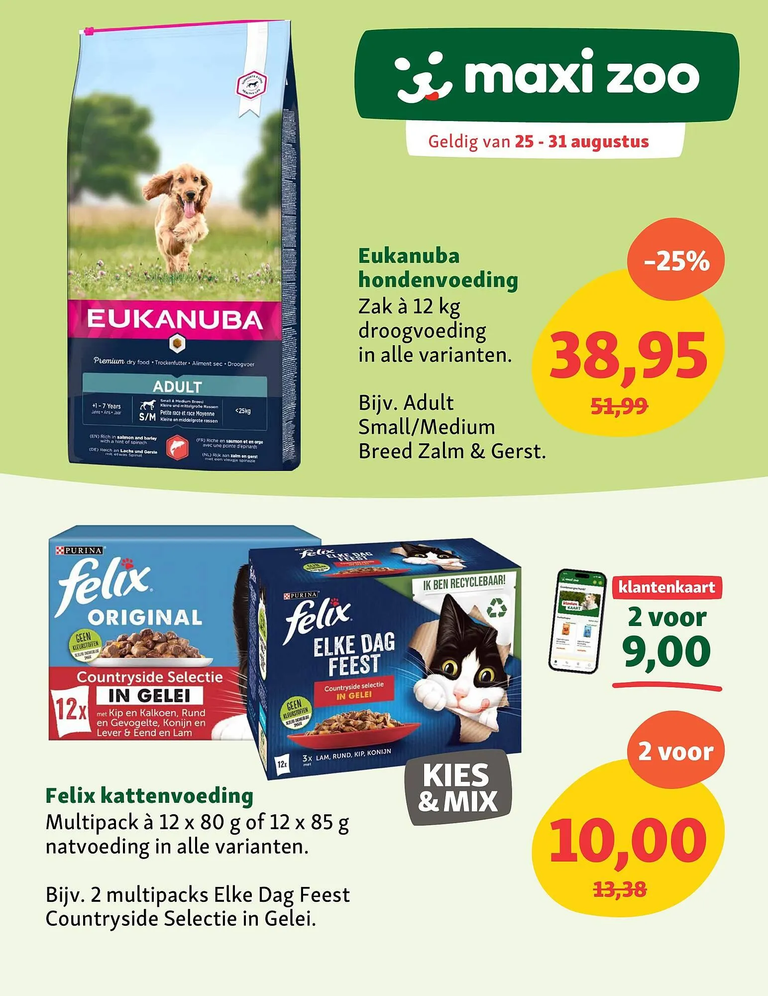 Maxi Zoo folder van 25 augustus tot 31 augustus 2025 - Folder pagina 1