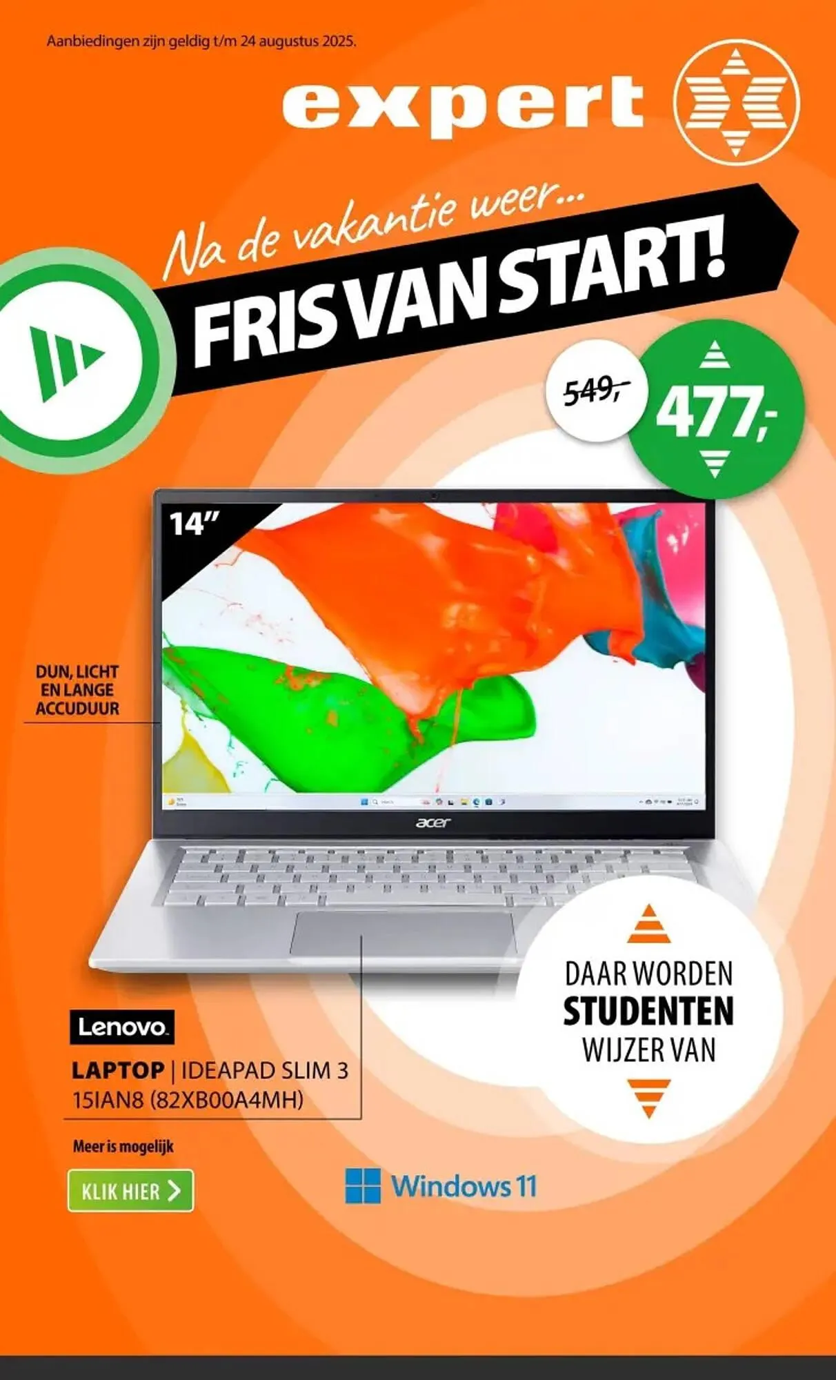 Expert folder van 18 augustus tot 24 augustus 2025 - Folder pagina 1