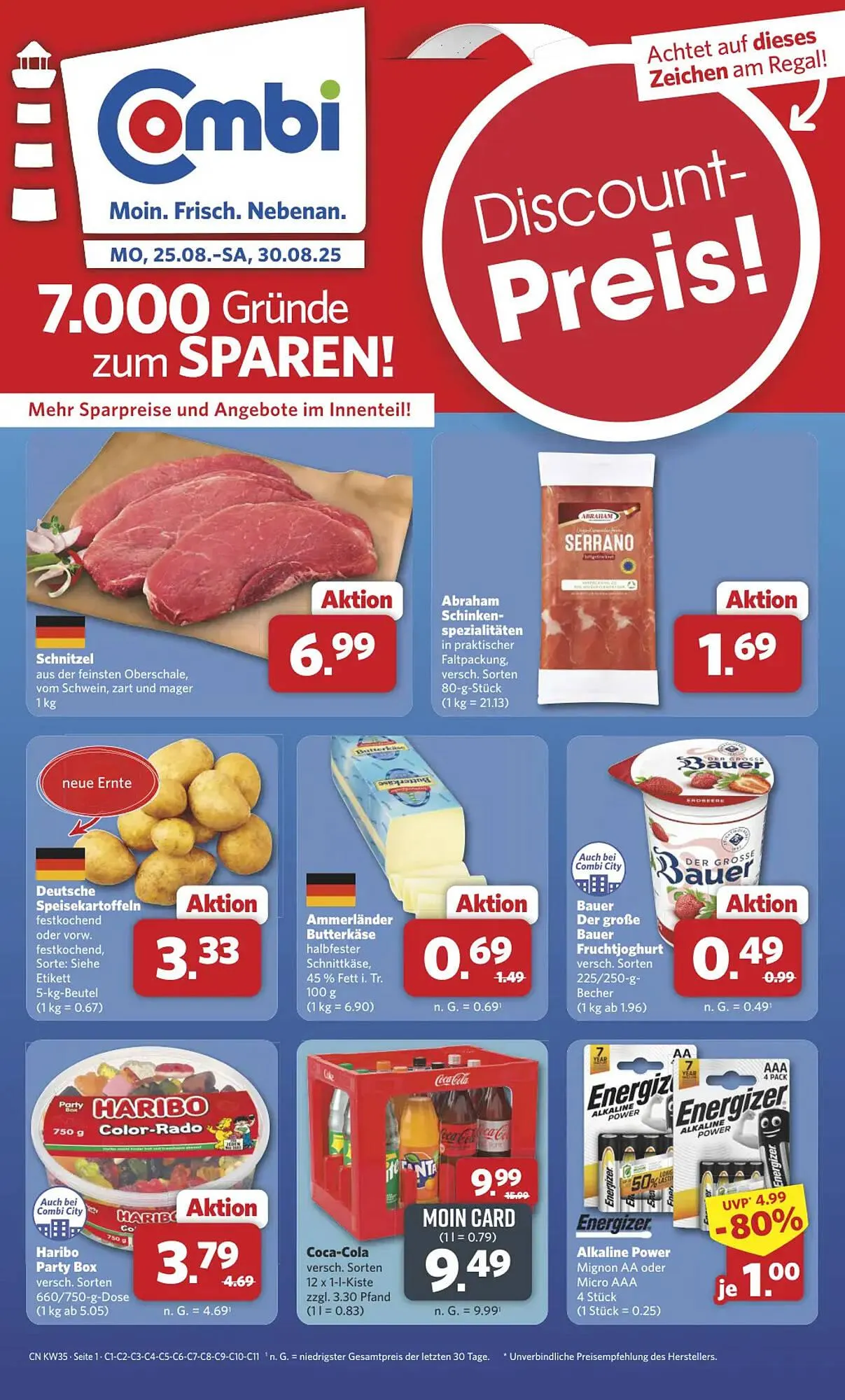 Combi Markt DE folder van 25 augustus tot 30 augustus 2025 - Folder pagina 1