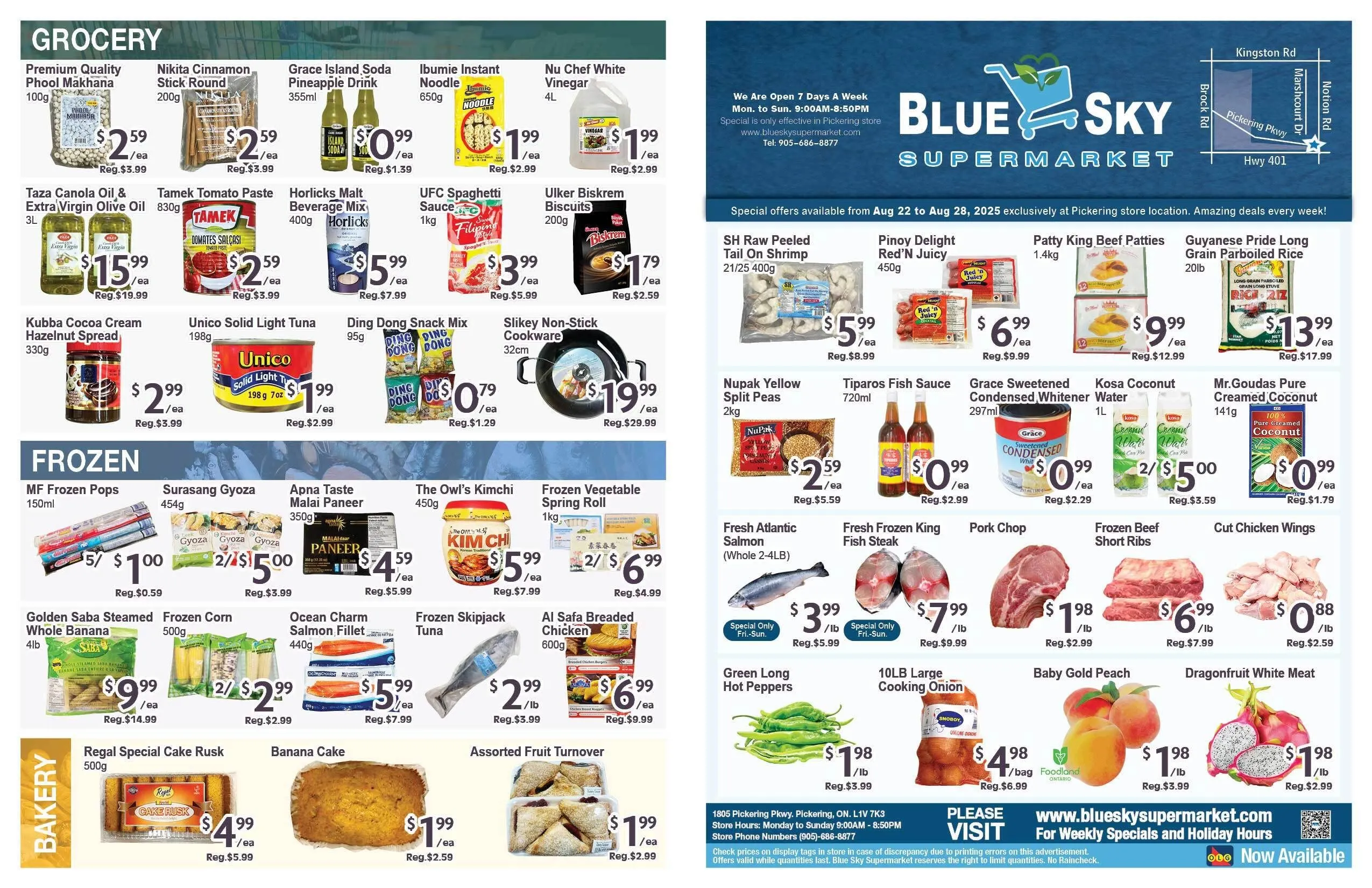 Blue Sky Supermarket Sales from August 22 to August 28 2025 - flyer page 1