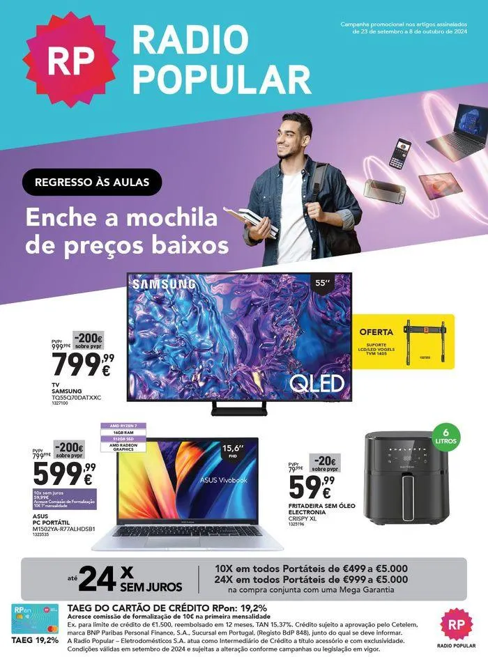 Folheto  Regresso às Aulas  de 23 de setembro até 8 de outubro 2024 - Pagina 1