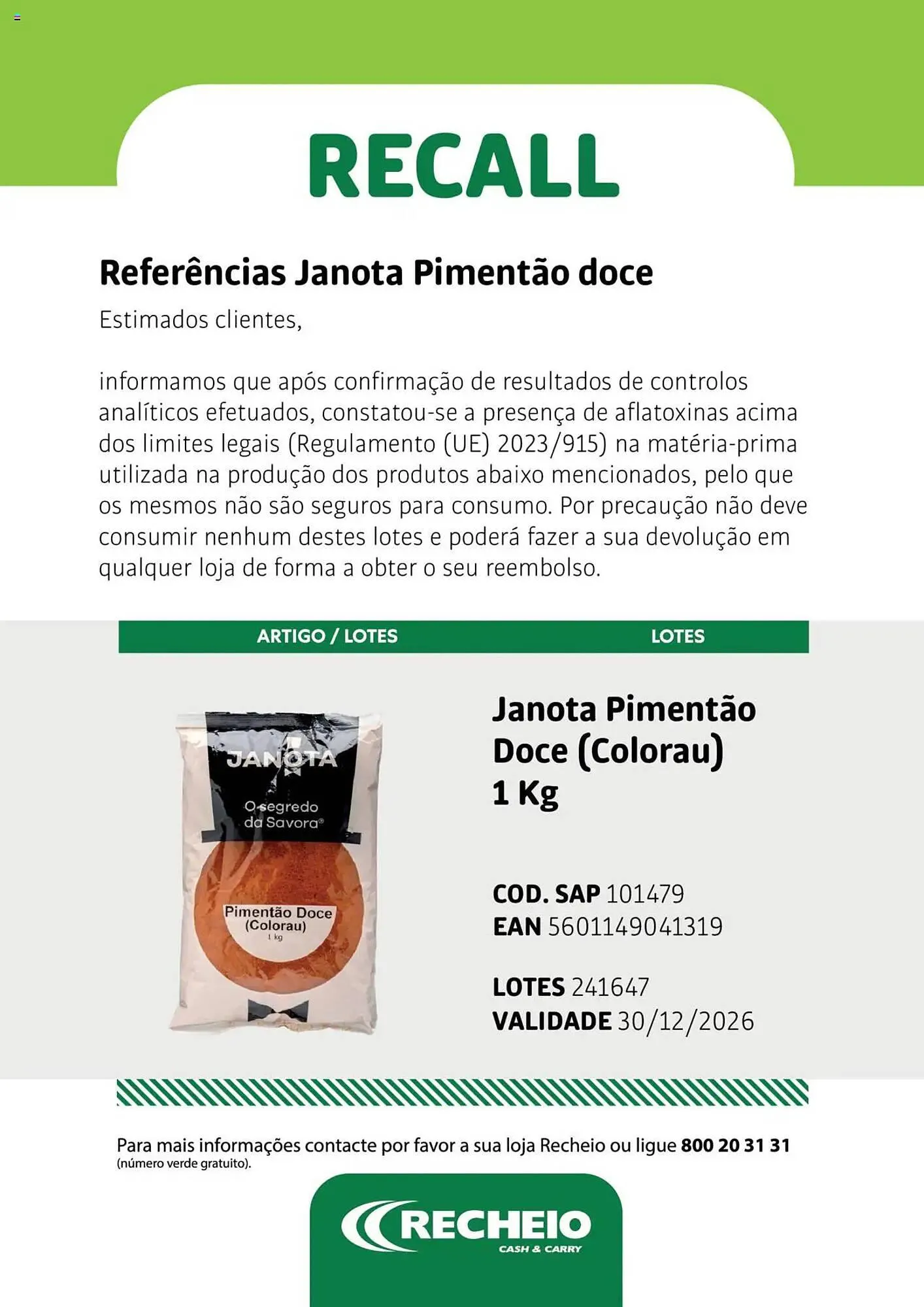 Folheto Recheio - 1