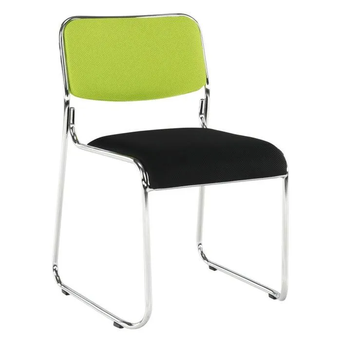 Scaun conferinta Bulut, fix, mesh, verde + negru