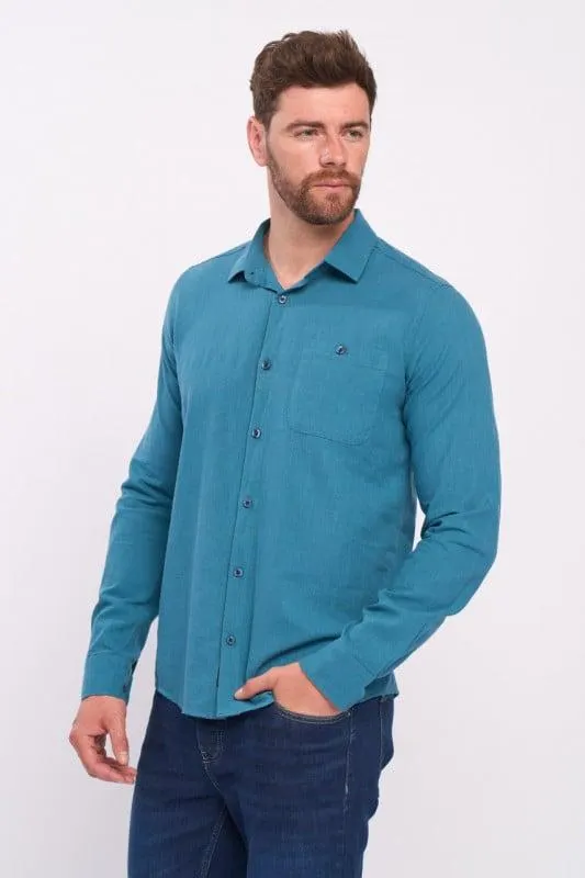 Kenvelo - Camasa maneca lunga barbat de culoare uniforma