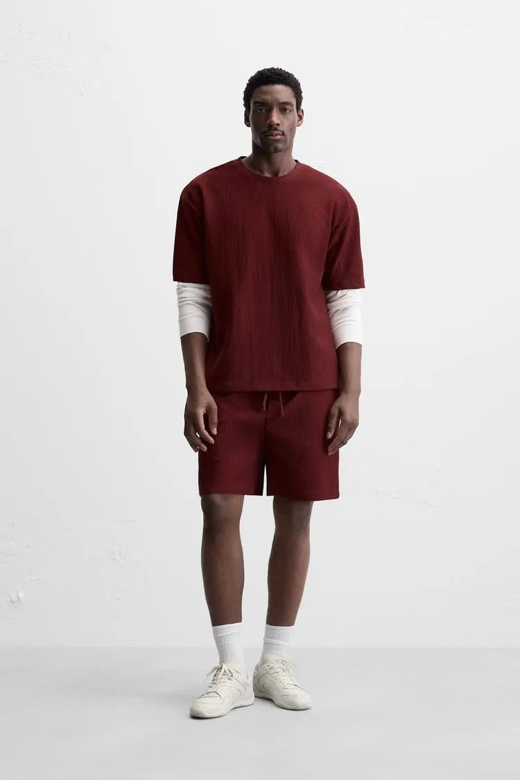 BERMUDE JOGGER CU STRUCTURĂ