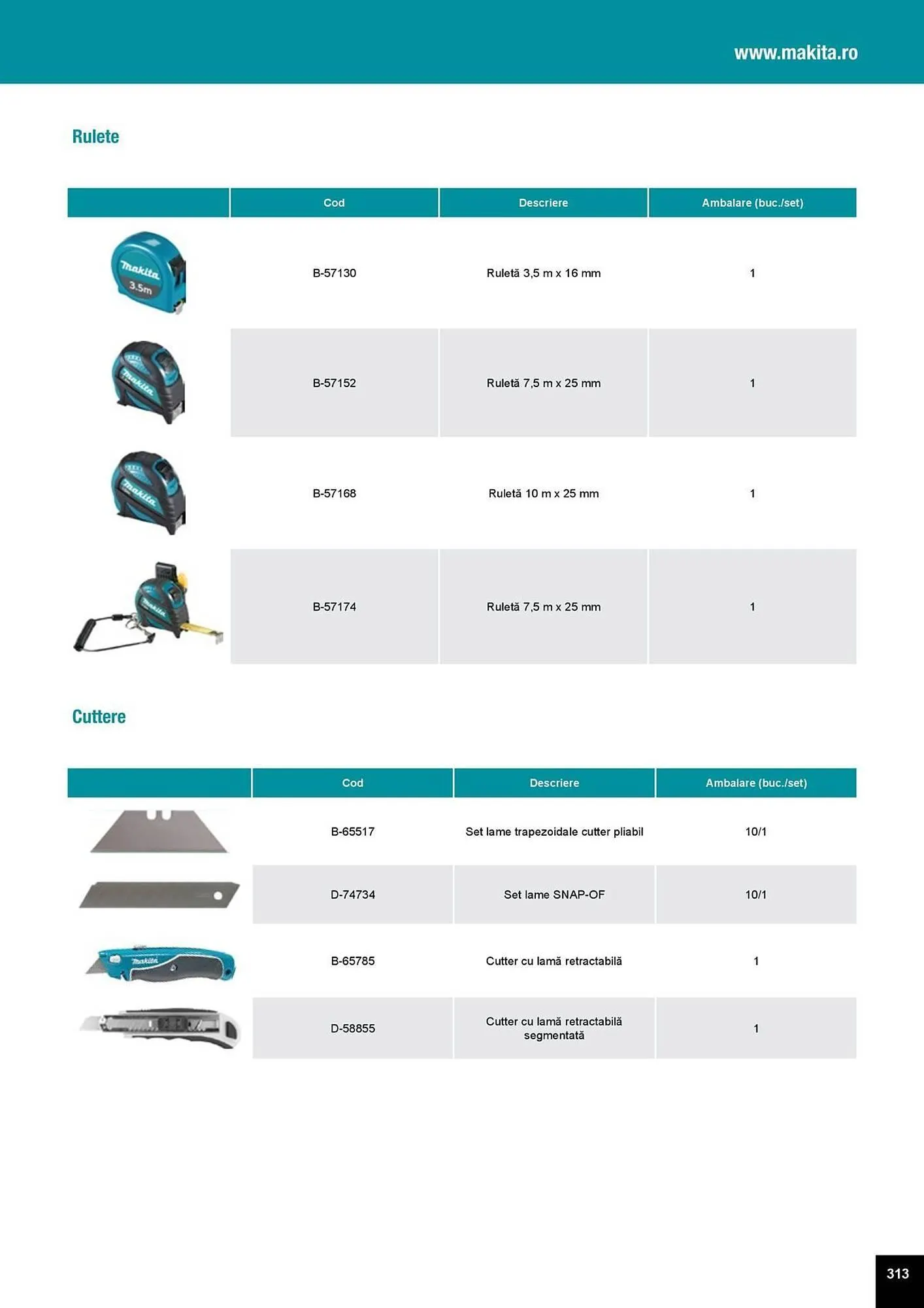 Catalog Catalog Makita de la 1 aprilie până la 31 decembrie 2025 - Revista Pagina 313