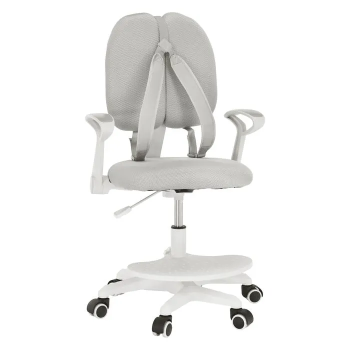 Scaun birou copii Anais, rotativ, mesh, gri