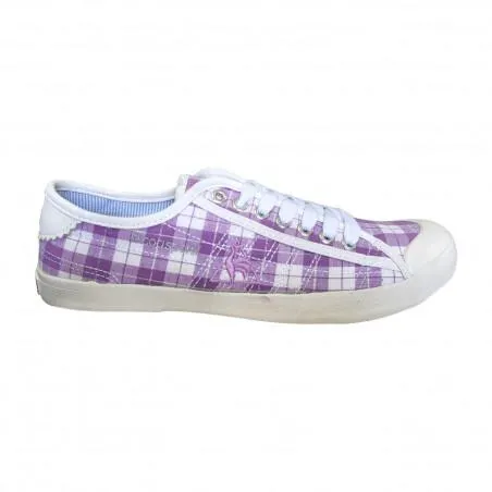 Tenisi pentru fete, violet cu alb, model in carouri