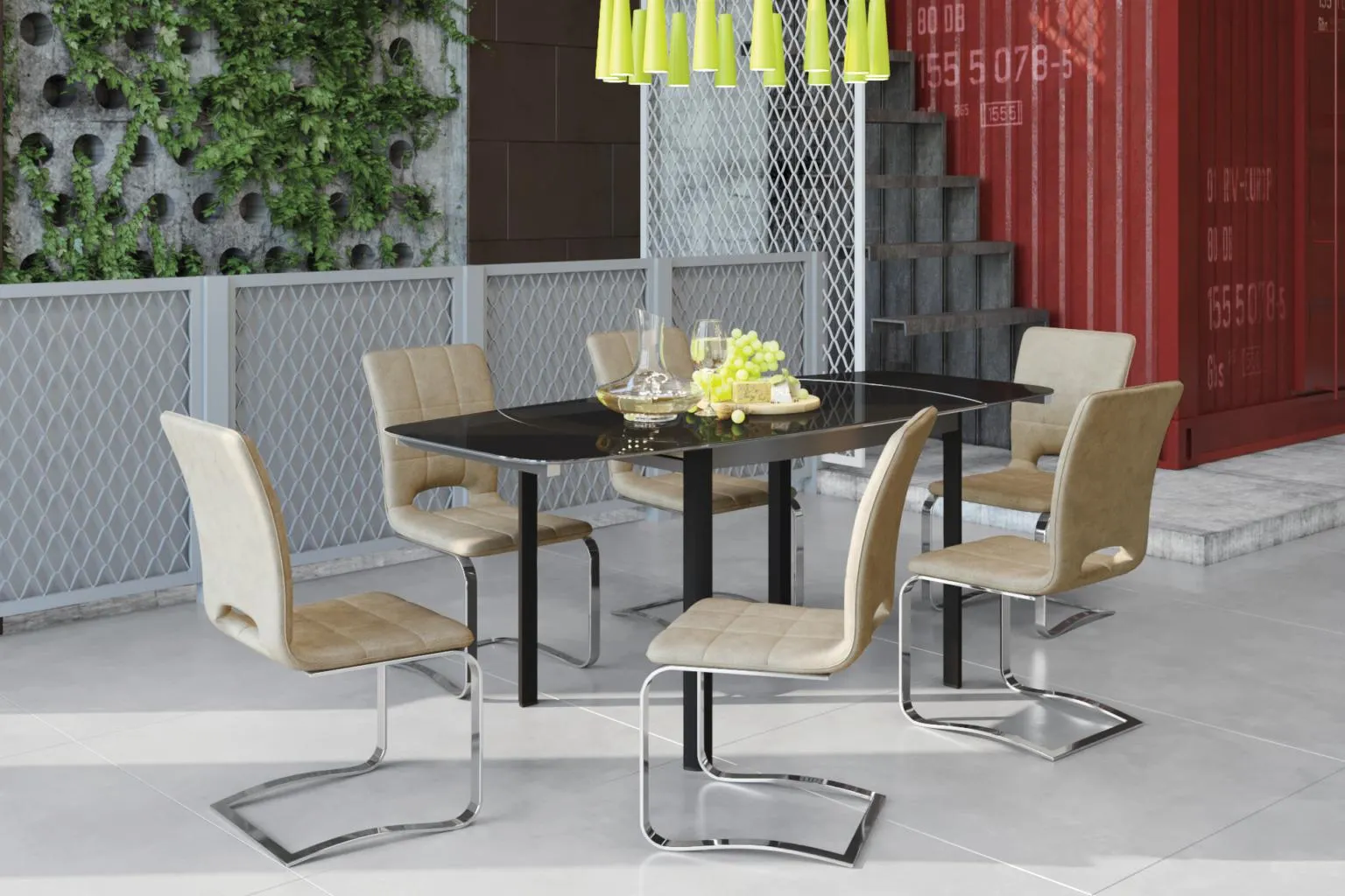 Pachet masă Star și 6 scaune Shape