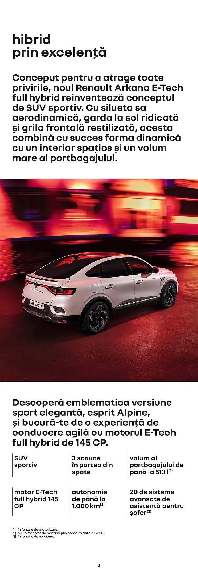 Catalog Catalog Renault Arkana E-Tech de la 11 ianuarie până la 31 decembrie 2024 - Revista Pagina 2