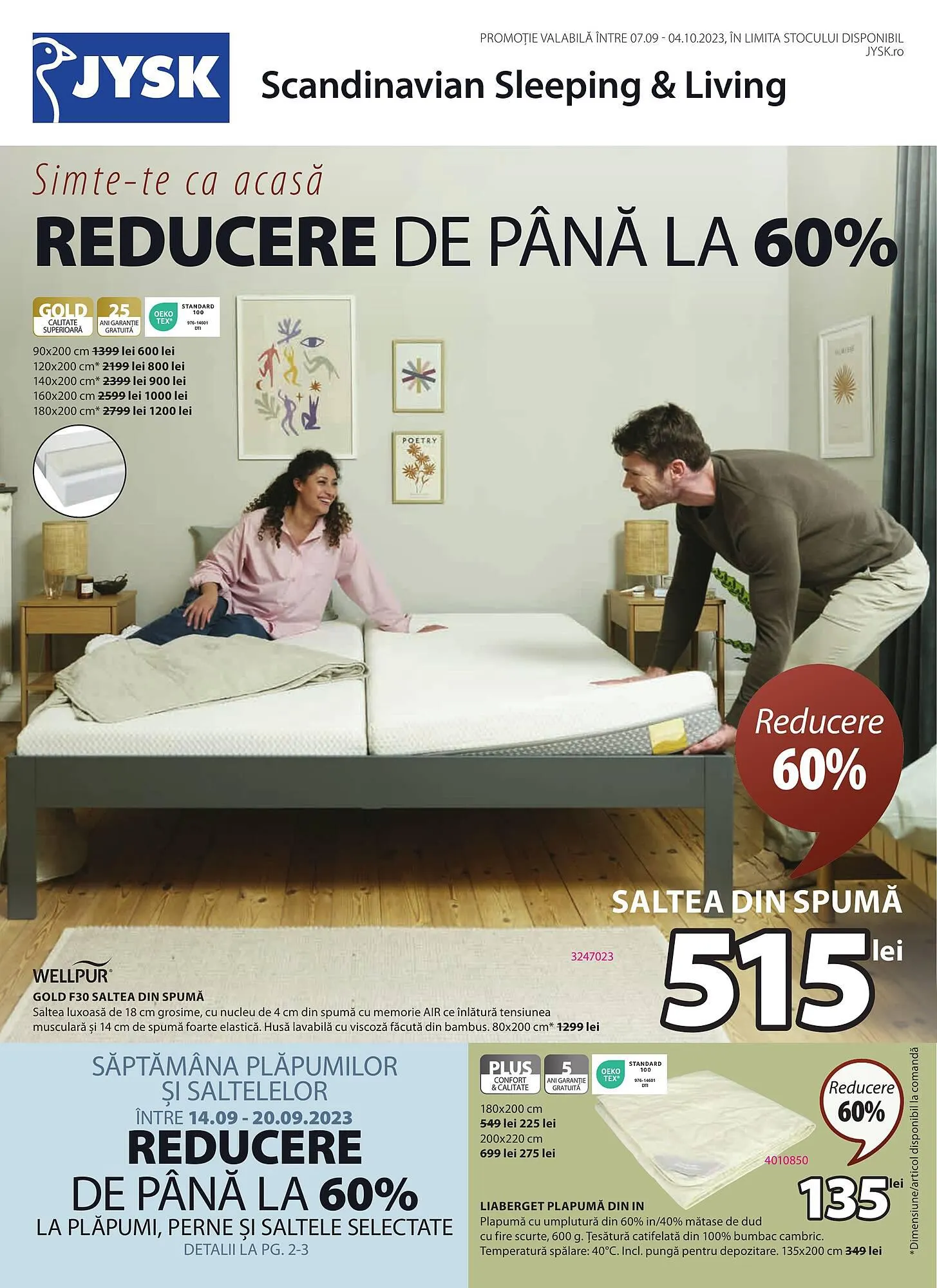 Catalog JYSK catalog de la 7 septembrie până la 4 octombrie 2023 - Revista Pagina 1