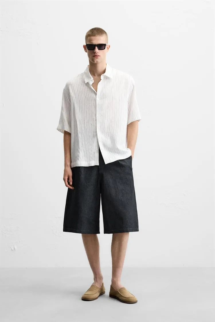 JORTS WIDE LEG CU PLIURI