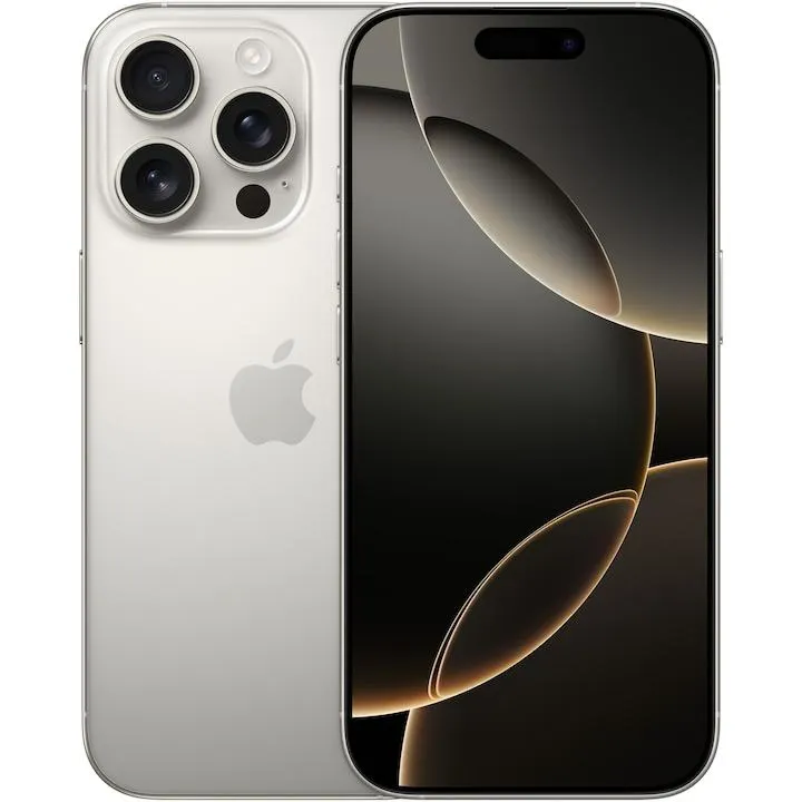 Telefon mobil Apple iPhone 16 Pro, 128GB, 5G, Natural Titanium