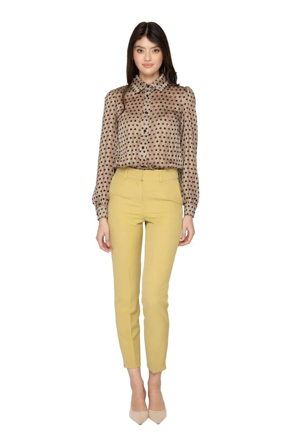 Pantaloni conici mustar