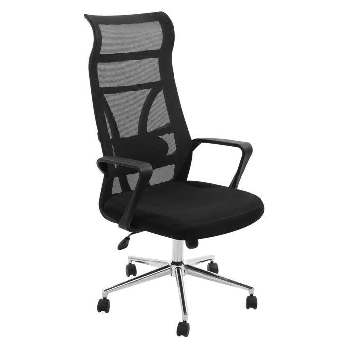 Scaun birou directorial LA-876H-1, mesh, negru