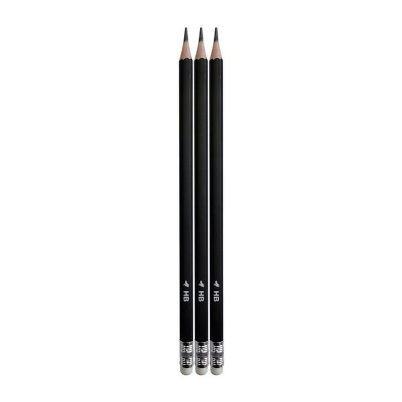 Set 3 creioane HB Auchan cu radiera