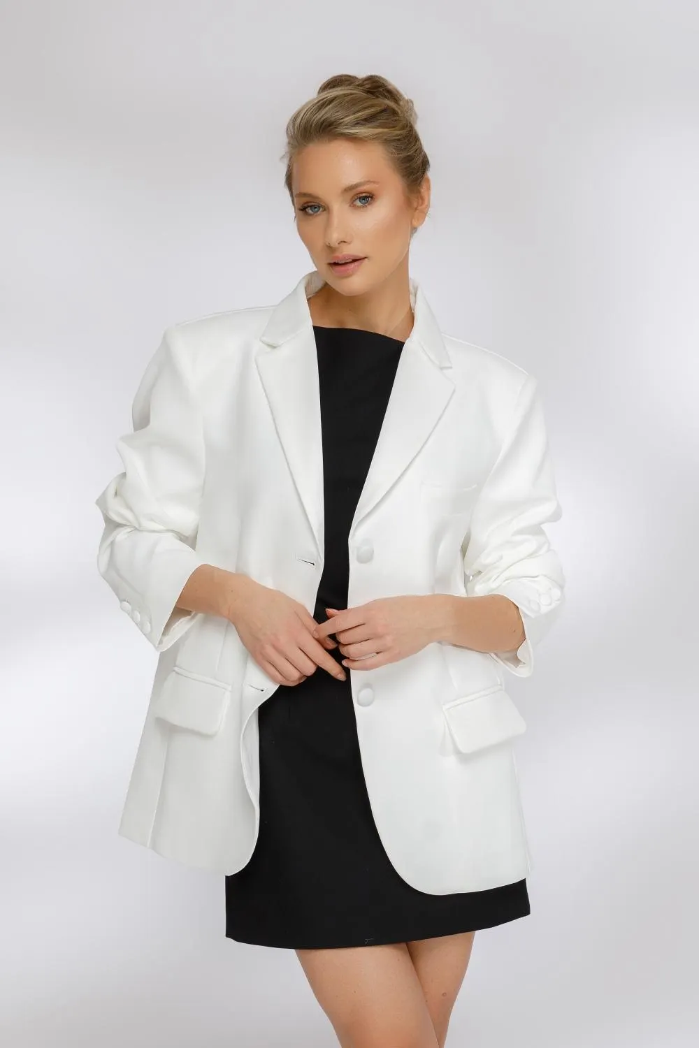 Sacou alb oversize