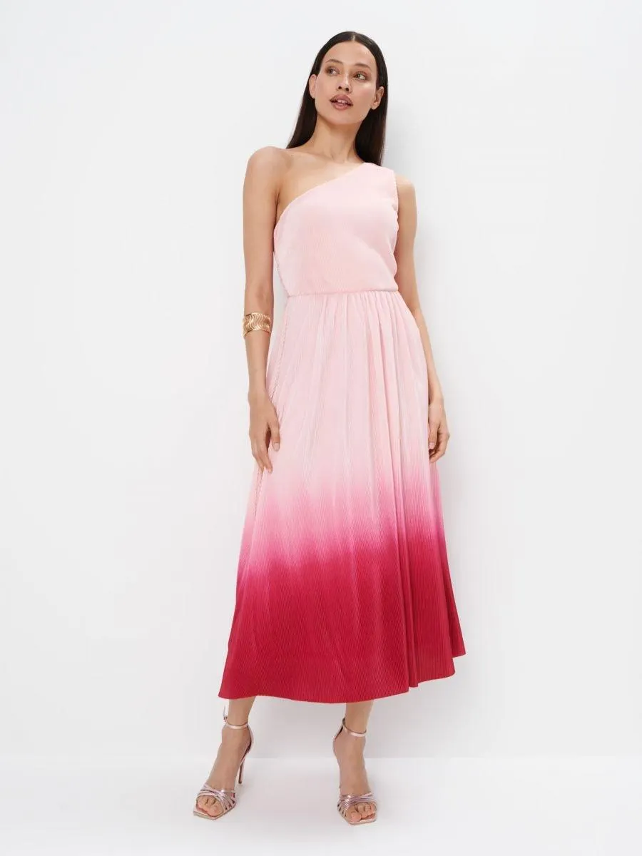 Rochie midi cu efect ombre