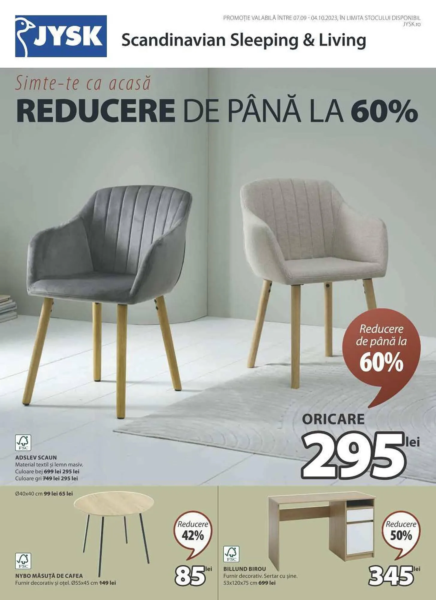 Catalog JYSK catalog de la 7 septembrie până la 4 octombrie 2023 - Revista Pagina 1