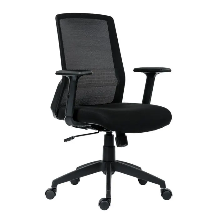 Scaun birou ergonomic Novello, rotativ, textil + mesh, negru