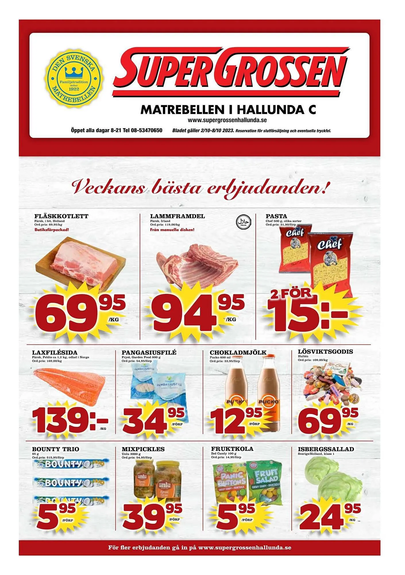 Supergrossen reklamblad från 1 oktober till 8 oktober 2023 - Reklamblad sidor 1