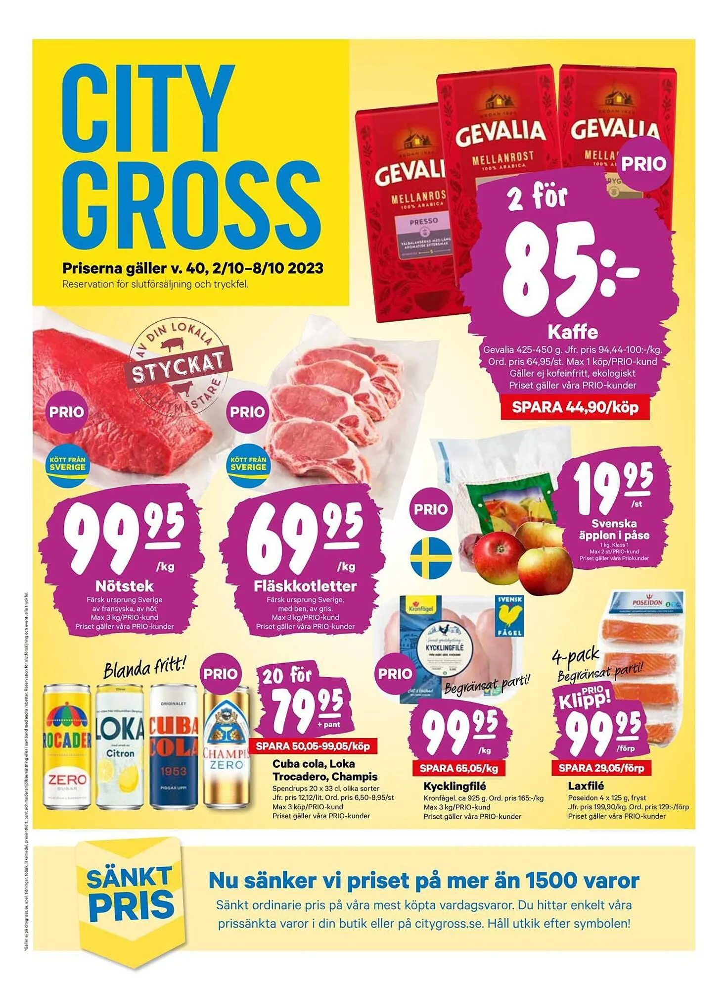 City Gross reklamblad från 1 oktober till 8 oktober 2023 - Reklamblad sidor 1