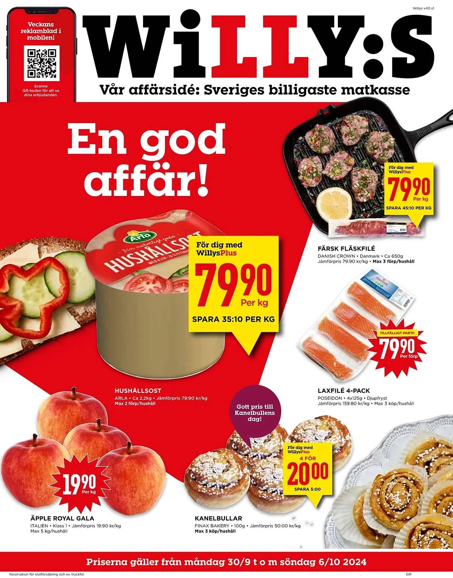 Willys reklamblad från 30 september till 6 oktober 2024 - Reklamblad sidor 1