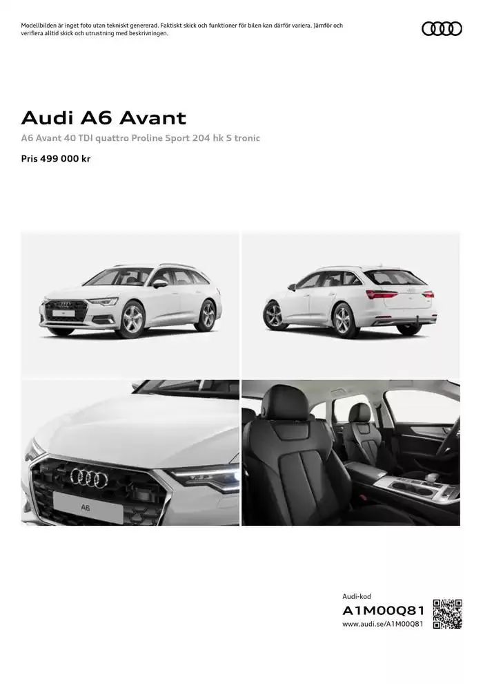 Audi A6 Avant från 28 november till 28 november 2025 - Reklamblad sidor 1
