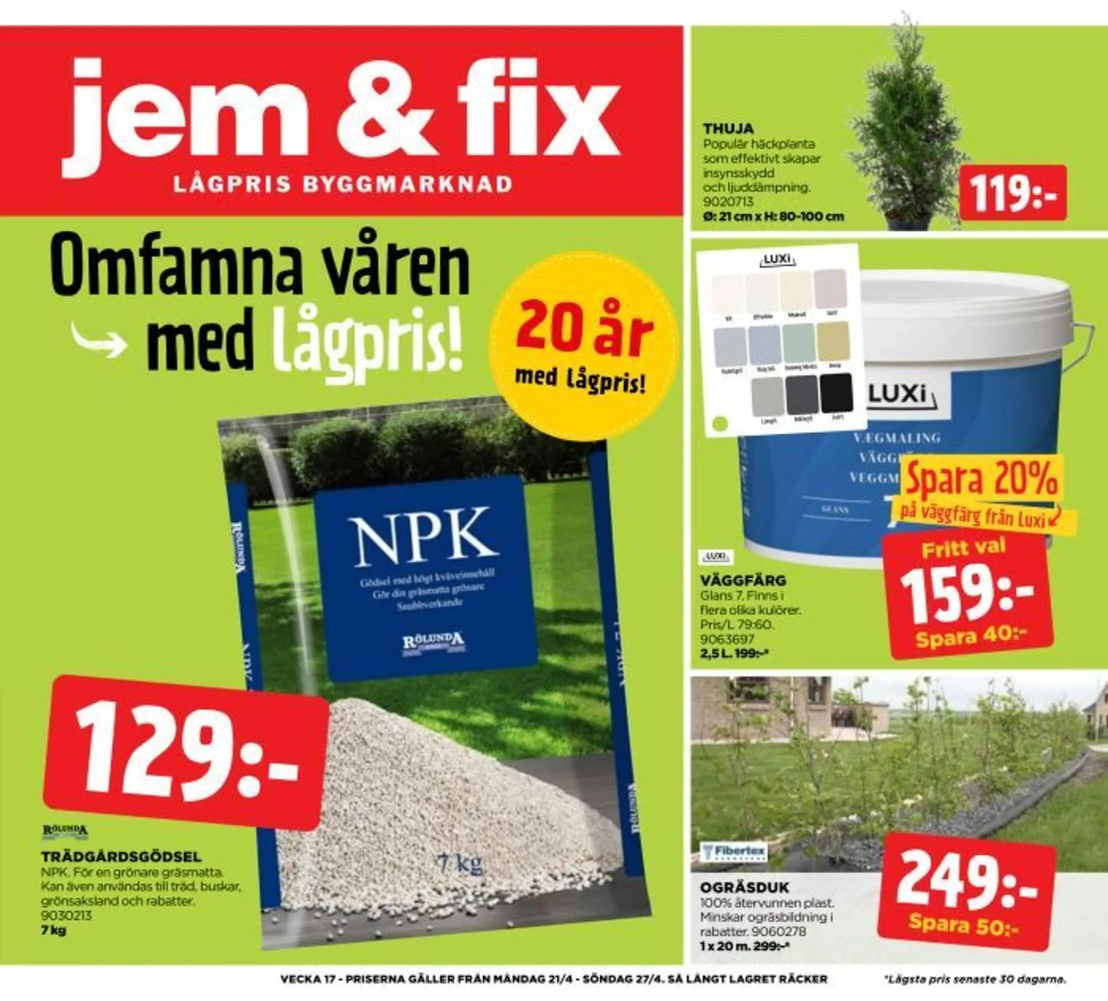 Jem&Fix reklamblad från 21 april till 27 april 2025 - Reklamblad sidor 1