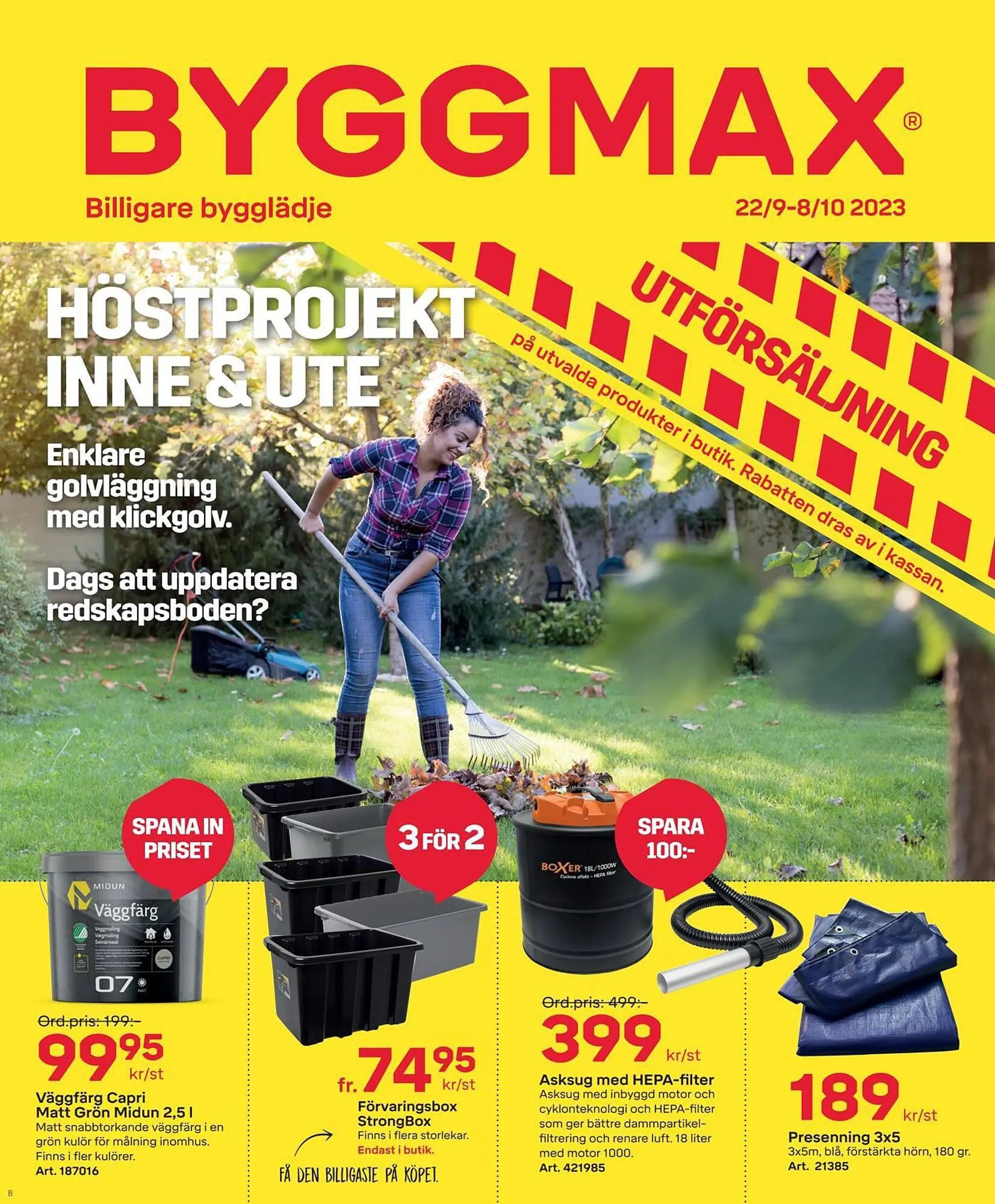 Byggmax reklamblad från 21 september till 8 oktober 2023 - Reklamblad sidor 1