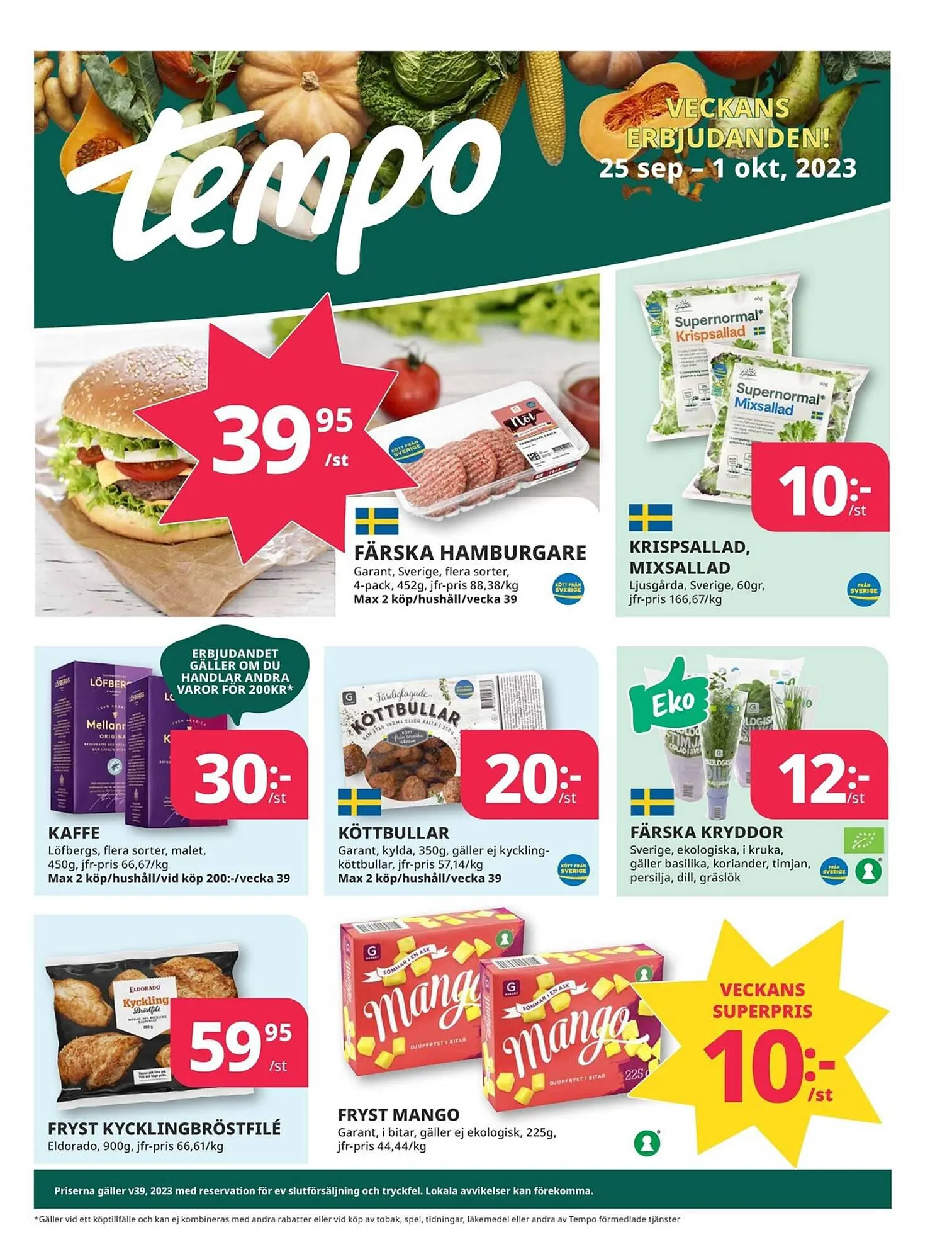 Tempo reklamblad från 25 september till 1 oktober 2023 - Reklamblad sidor 1