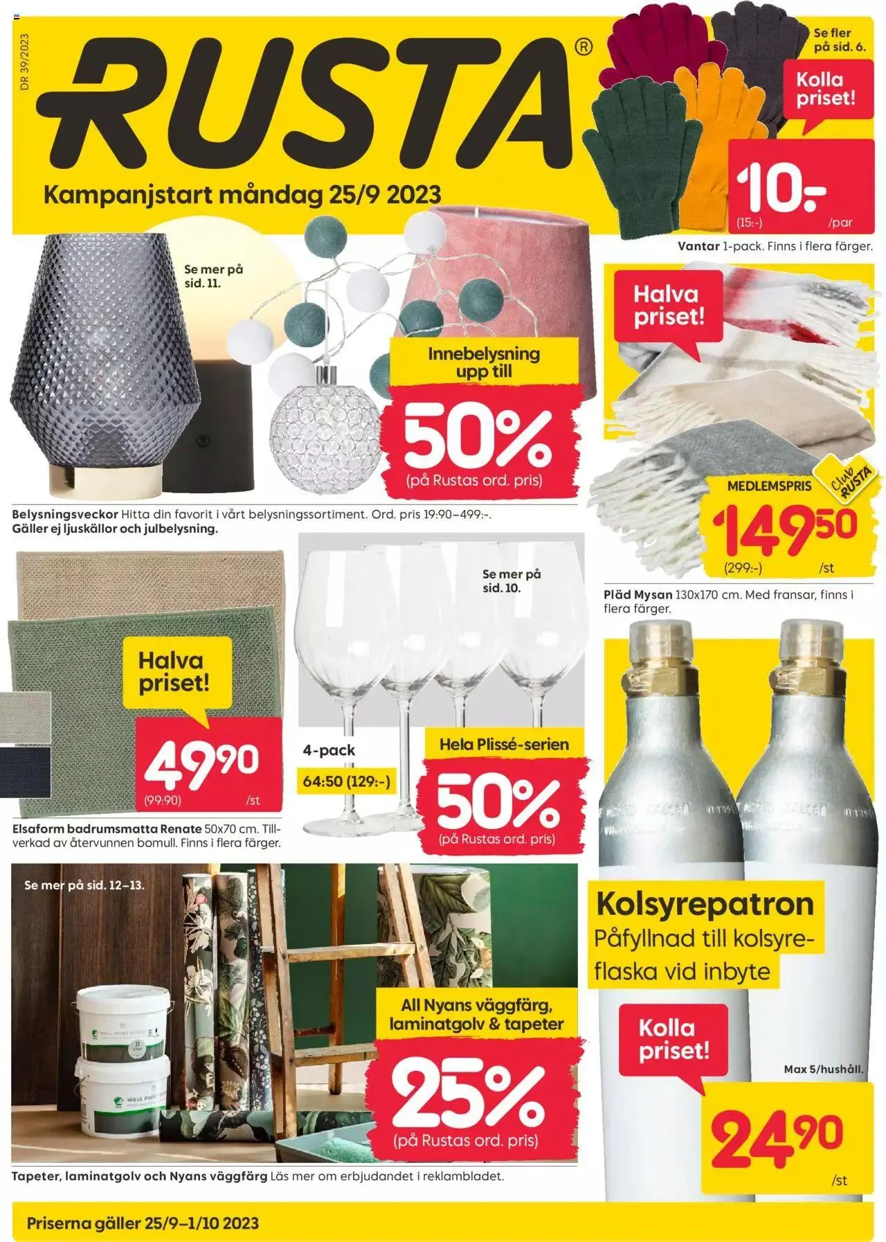 Rusta - erbjudanden från 25 september till 1 oktober 2023 - Reklamblad sidor 1