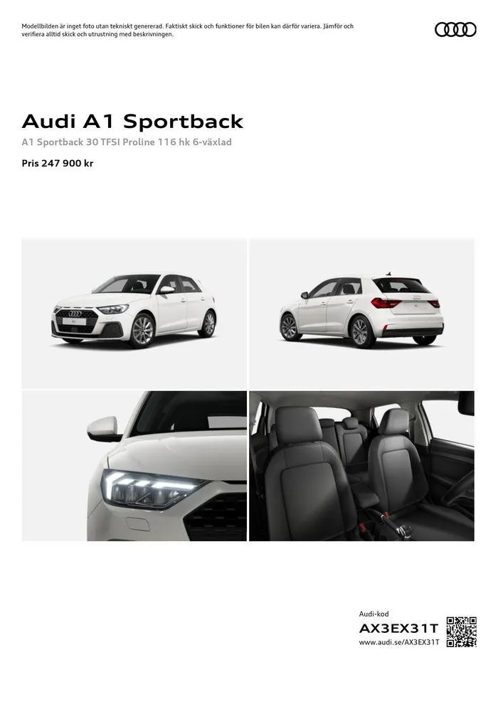 Audi A1 Sportback från 24 september till 24 september 2025 - Reklamblad sidor 1