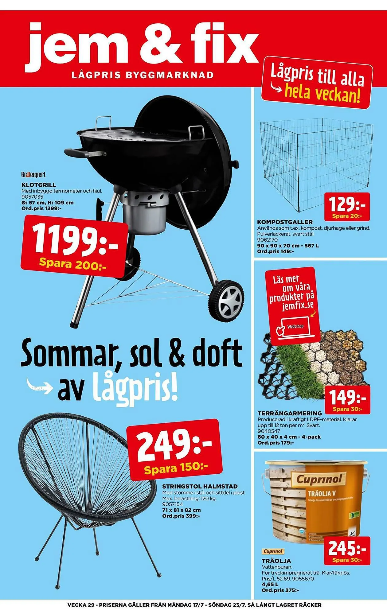 Jem&Fix reklamblad från 16 juli till 23 juli 2023 - Reklamblad sidor 1