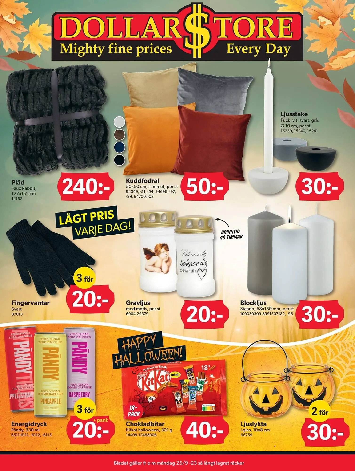 DollarStore reklamblad från 25 september till 25 oktober 2023 - Reklamblad sidor 1