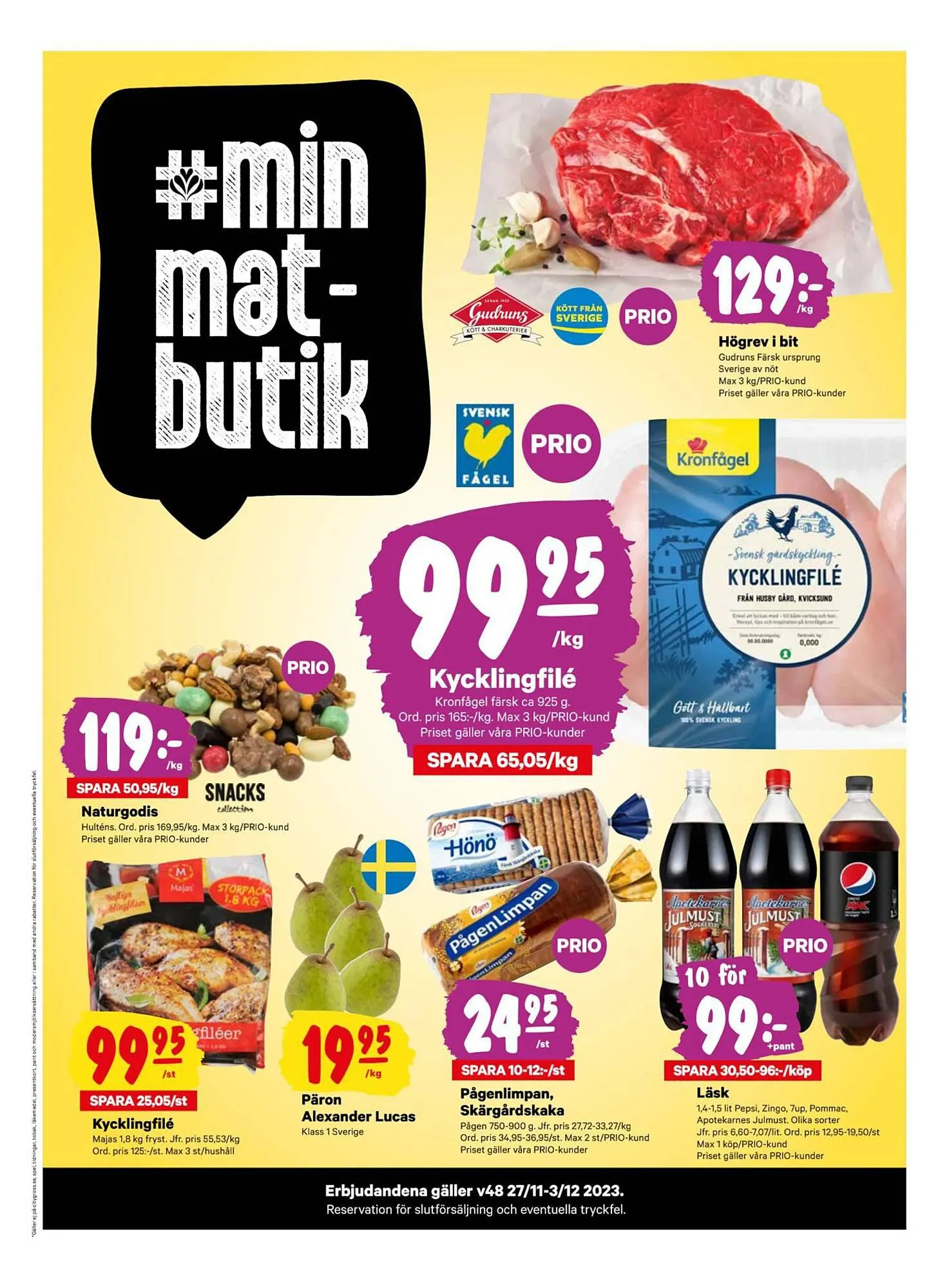 minmatbutik reklamblad från 26 november till 3 december 2023 - Reklamblad sidor 1