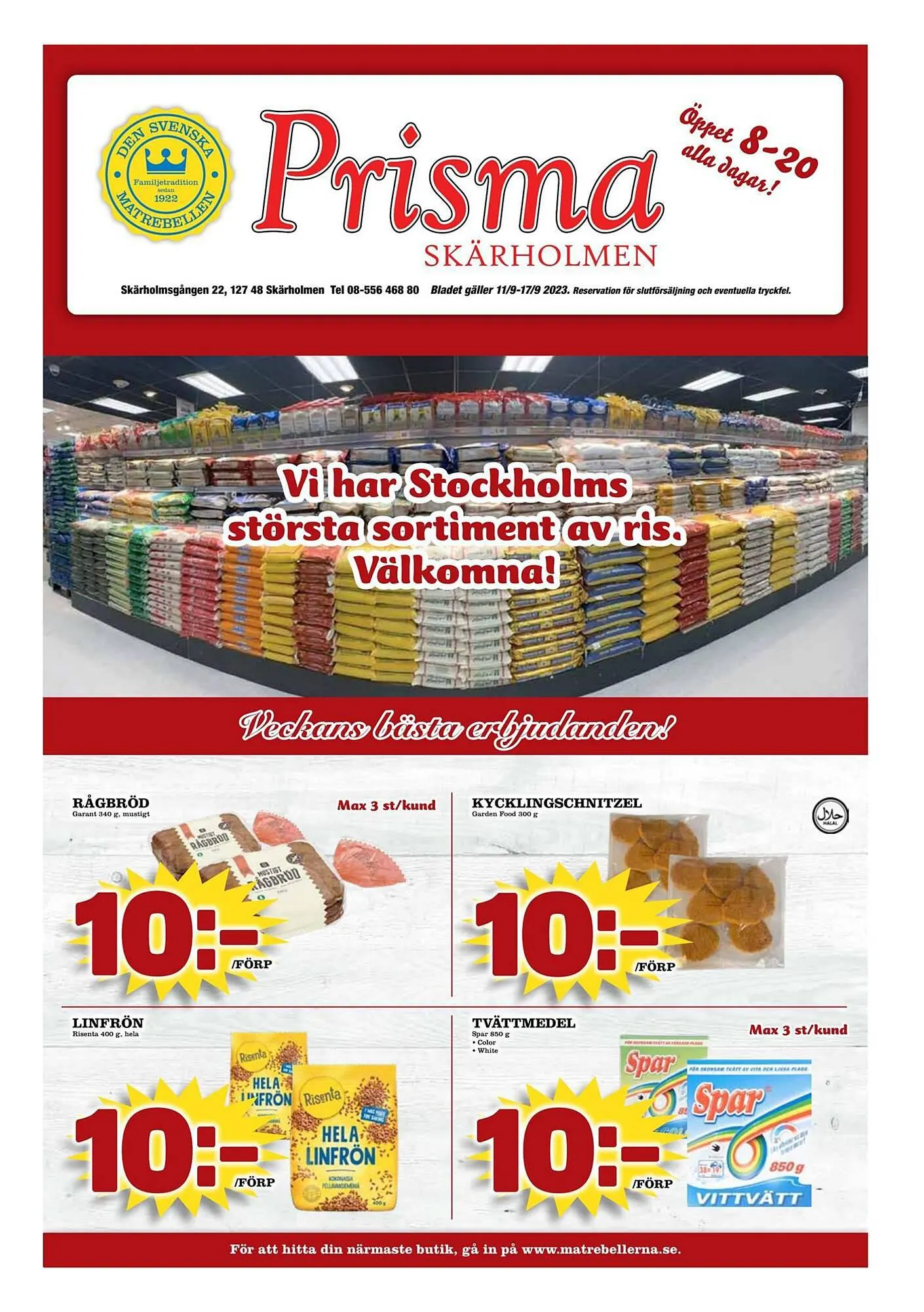 Prisma Mat reklamblad från 10 september till 17 september 2023 - Reklamblad sidor 1