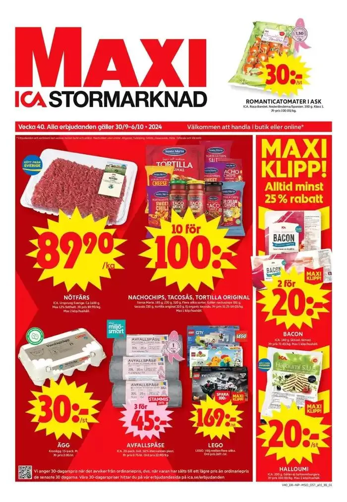 Aktuella fynd och erbjudanden från 30 september till 6 oktober 2024 - Reklamblad sidor 1