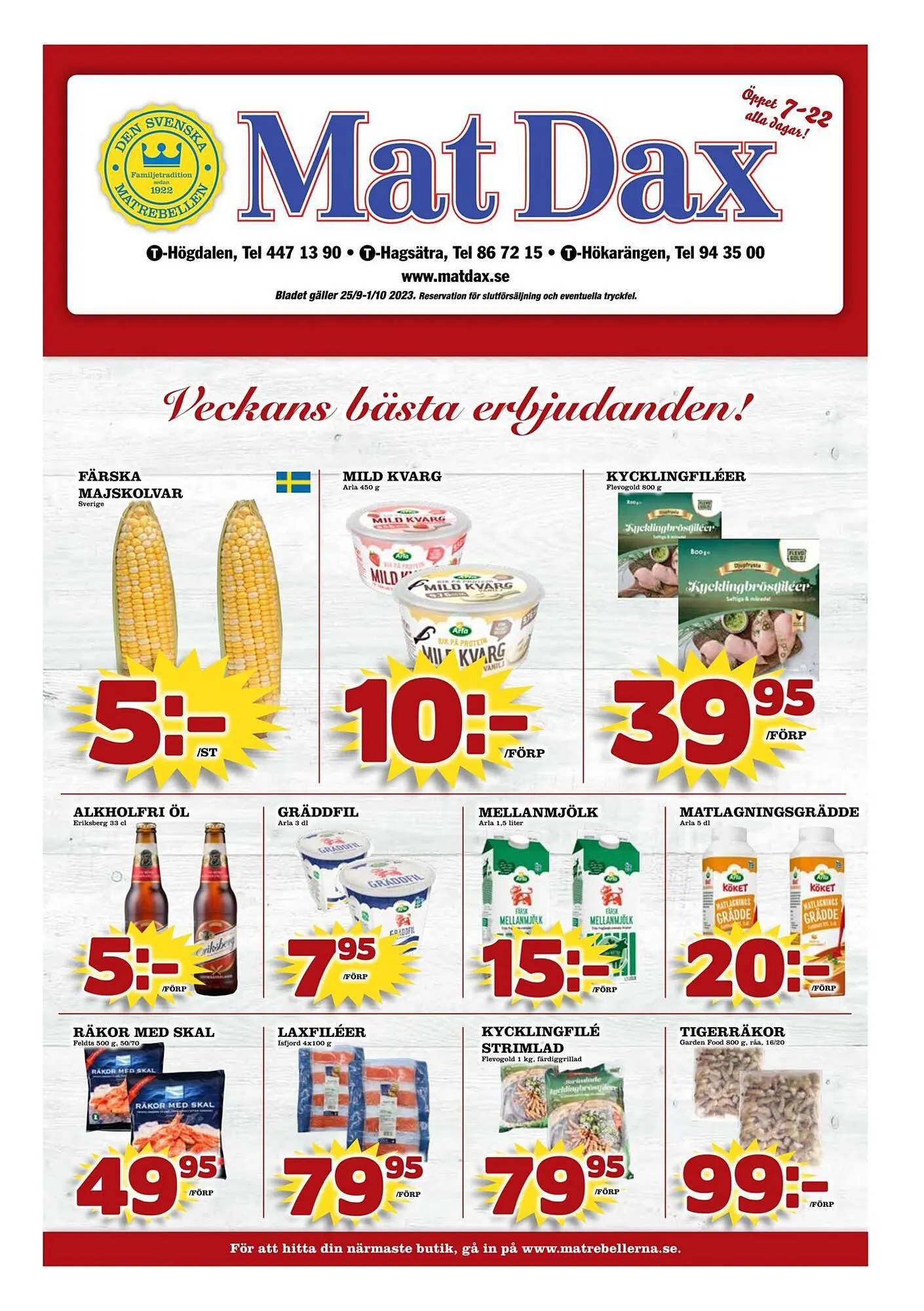 Matdax reklamblad från 24 september till 1 oktober 2023 - Reklamblad sidor 1