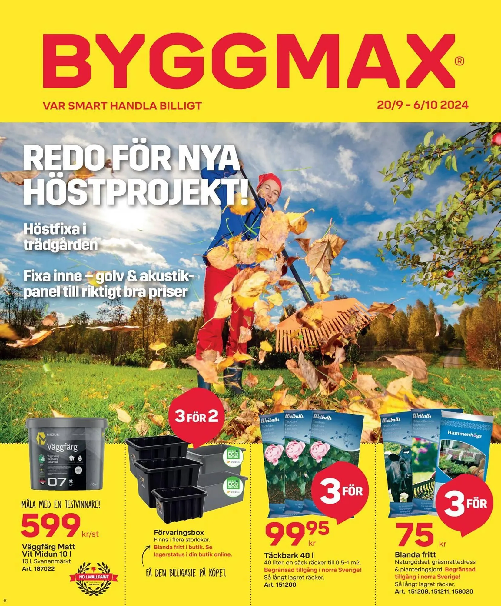 Byggmax reklamblad från 19 september till 6 oktober 2024 - Reklamblad sidor 1